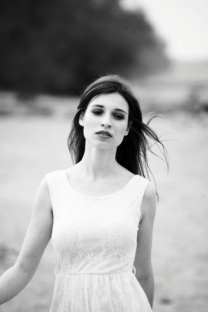 Frau, Portrait, bewegt, Strand
